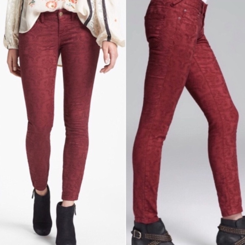 Free people Brocade jeans - red